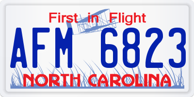 NC license plate AFM6823
