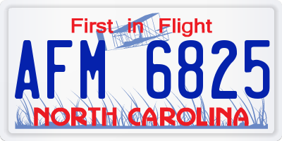 NC license plate AFM6825
