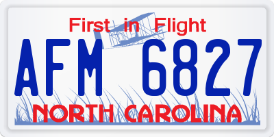 NC license plate AFM6827