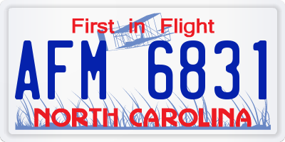 NC license plate AFM6831