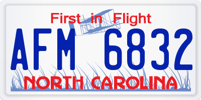 NC license plate AFM6832