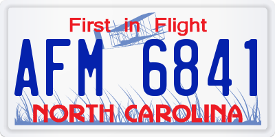 NC license plate AFM6841