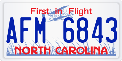 NC license plate AFM6843