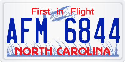 NC license plate AFM6844