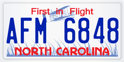 NC license plate AFM6848