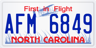 NC license plate AFM6849