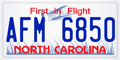 NC license plate AFM6850
