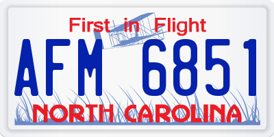 NC license plate AFM6851