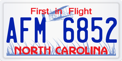 NC license plate AFM6852