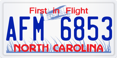 NC license plate AFM6853