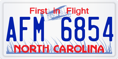 NC license plate AFM6854
