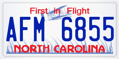 NC license plate AFM6855