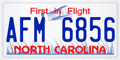 NC license plate AFM6856