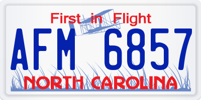 NC license plate AFM6857