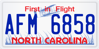 NC license plate AFM6858