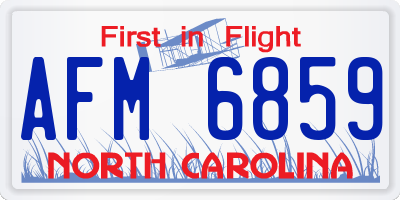NC license plate AFM6859