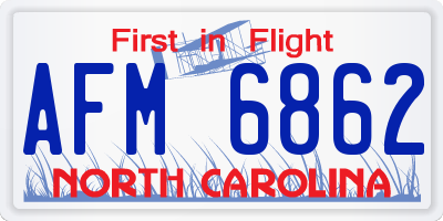 NC license plate AFM6862