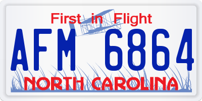 NC license plate AFM6864