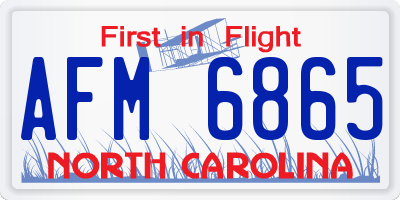 NC license plate AFM6865