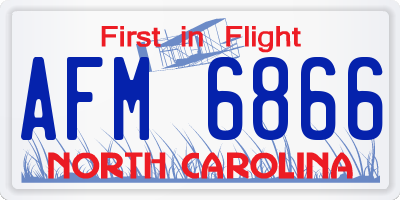 NC license plate AFM6866