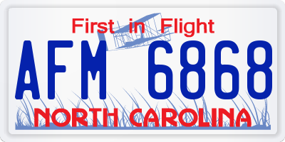 NC license plate AFM6868