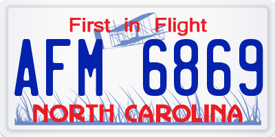 NC license plate AFM6869