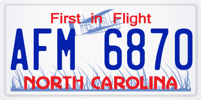 NC license plate AFM6870