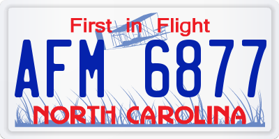 NC license plate AFM6877
