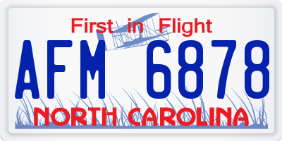 NC license plate AFM6878