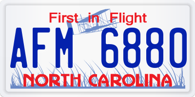 NC license plate AFM6880
