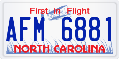 NC license plate AFM6881