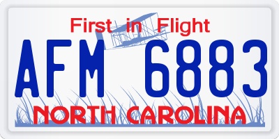 NC license plate AFM6883