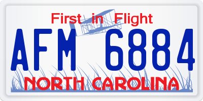 NC license plate AFM6884