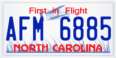 NC license plate AFM6885