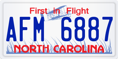 NC license plate AFM6887