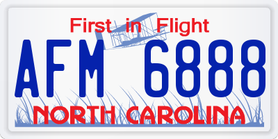 NC license plate AFM6888