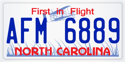 NC license plate AFM6889