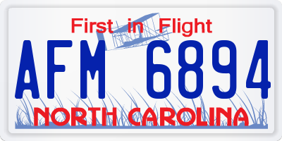 NC license plate AFM6894
