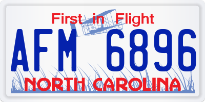 NC license plate AFM6896