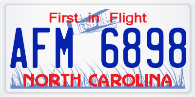 NC license plate AFM6898