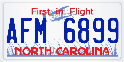 NC license plate AFM6899