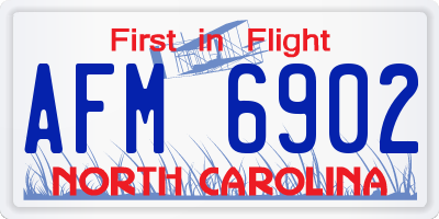 NC license plate AFM6902