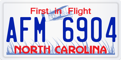 NC license plate AFM6904