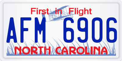 NC license plate AFM6906
