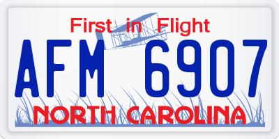 NC license plate AFM6907