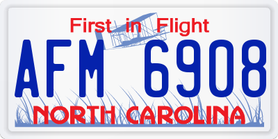 NC license plate AFM6908