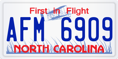 NC license plate AFM6909