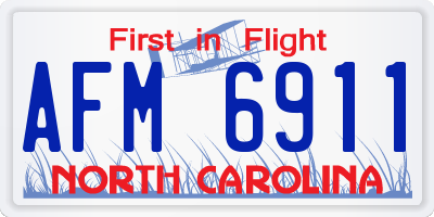 NC license plate AFM6911