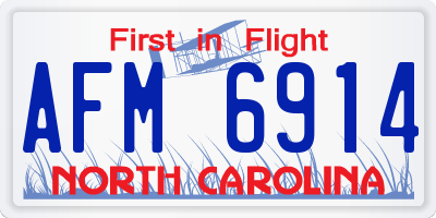 NC license plate AFM6914