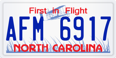 NC license plate AFM6917